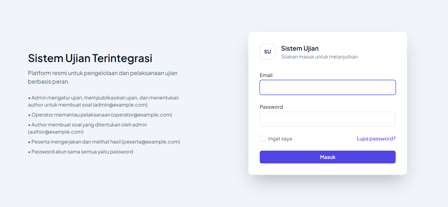 Preview project Online Exam Machine